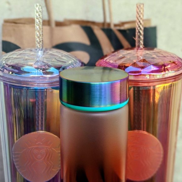 3 NWT Starbucks Pink & Unicorn Tumblers & Bottle - Picture 2 of 14